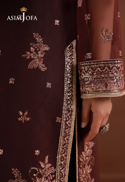 AJULD-07 Embroidered Poly Net Unstitched 3 Pcs