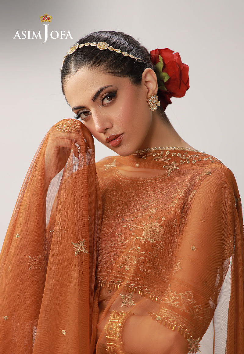 AJULO-01 Embroidered Net Unstitched 3 Pcs