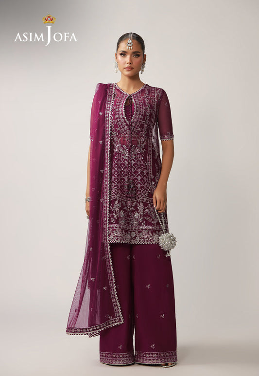 AJULO-04 Embroidered Net Unstitched 3 Pcs