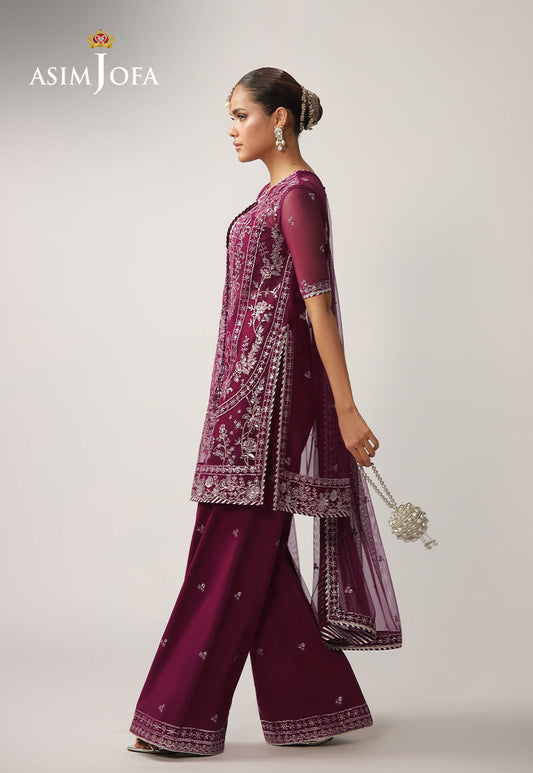 AJULO-04 Embroidered Net Unstitched 3 Pcs