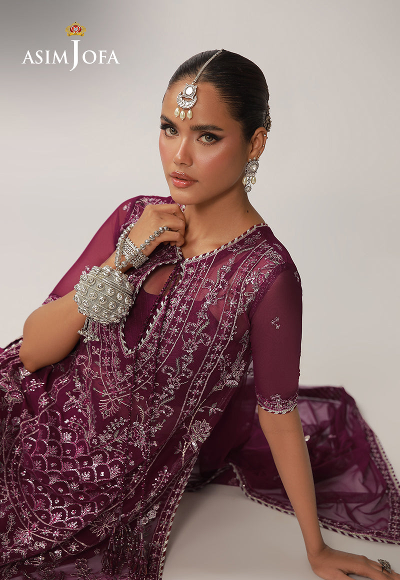AJULO-04 Embroidered Net Unstitched 3 Pcs