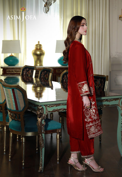 AJVG-08 EMBROIDERED VELVET STITCHED 2PC