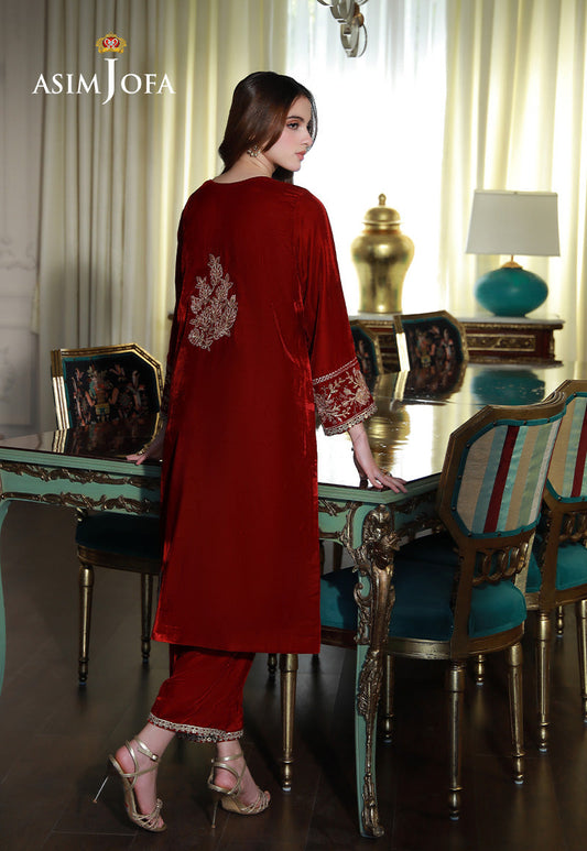 AJVG-08 EMBROIDERED VELVET STITCHED 2PC