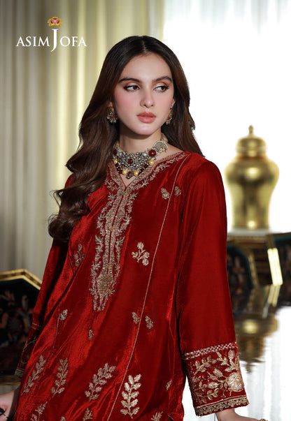AJVG-08 EMBROIDERED VELVET STITCHED 2PC