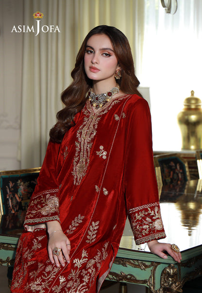 AJVG-08 EMBROIDERED VELVET STITCHED 2PC