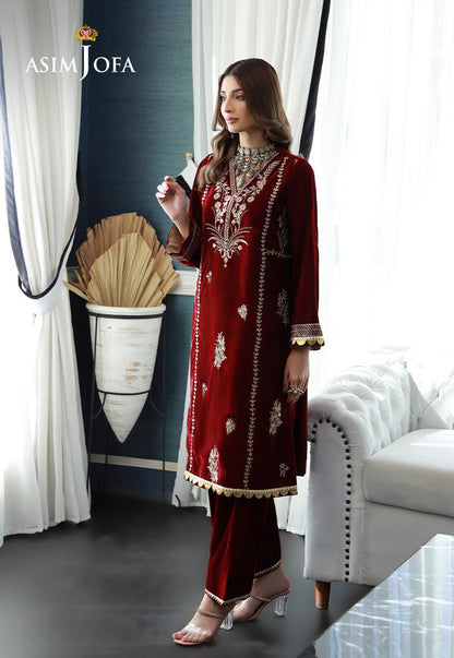 AJVG-02 EMBROIDERED VELVET STITCHED 2PC