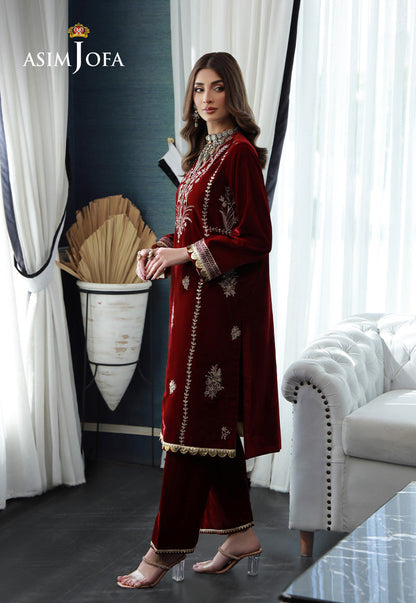 AJVG-02 EMBROIDERED VELVET STITCHED 2PC