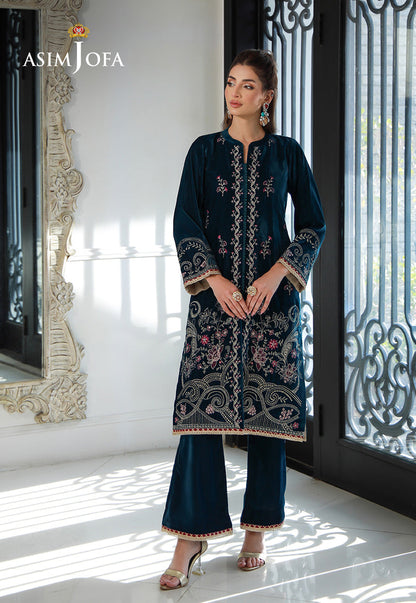 AJVG-09 EMBROIDERED VELVET STITCHED 2PC