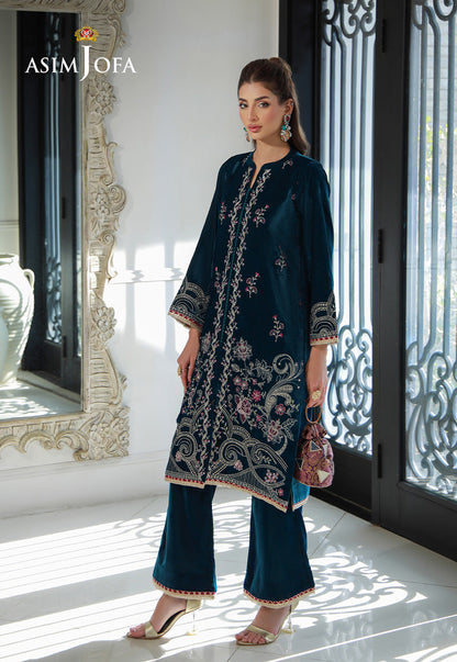 AJVG-09 EMBROIDERED VELVET STITCHED 2PC