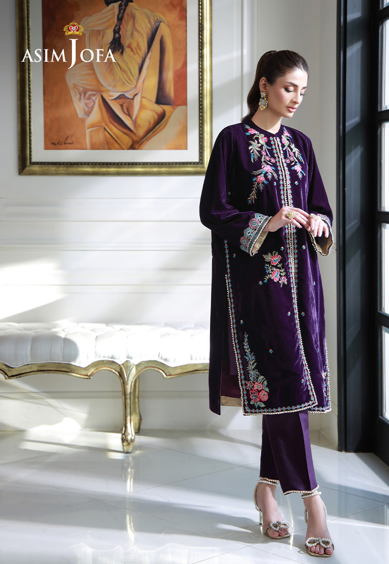 AJVG-10 EMBROIDERED VELVET STITCHED 2PC