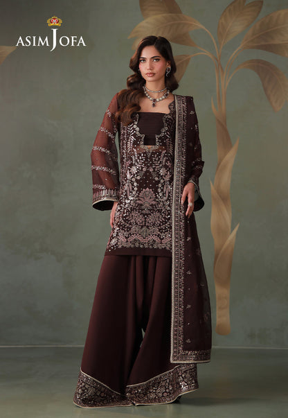 AJULD-12 Embroidered Chiffon Unstitched 3 Pcs