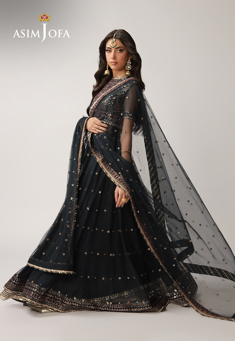 AJULO-02 Embroidered Net Unstitched 3 Pcs