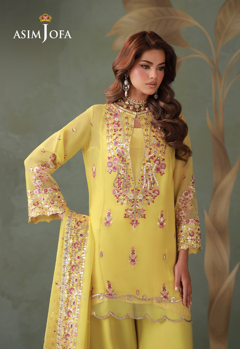 AJULD-06 Embroidered Chiffon Unstitched 3 Pcs