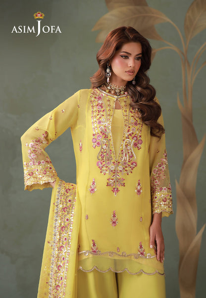 AJULD-06 Embroidered Chiffon Unstitched 3 Pcs