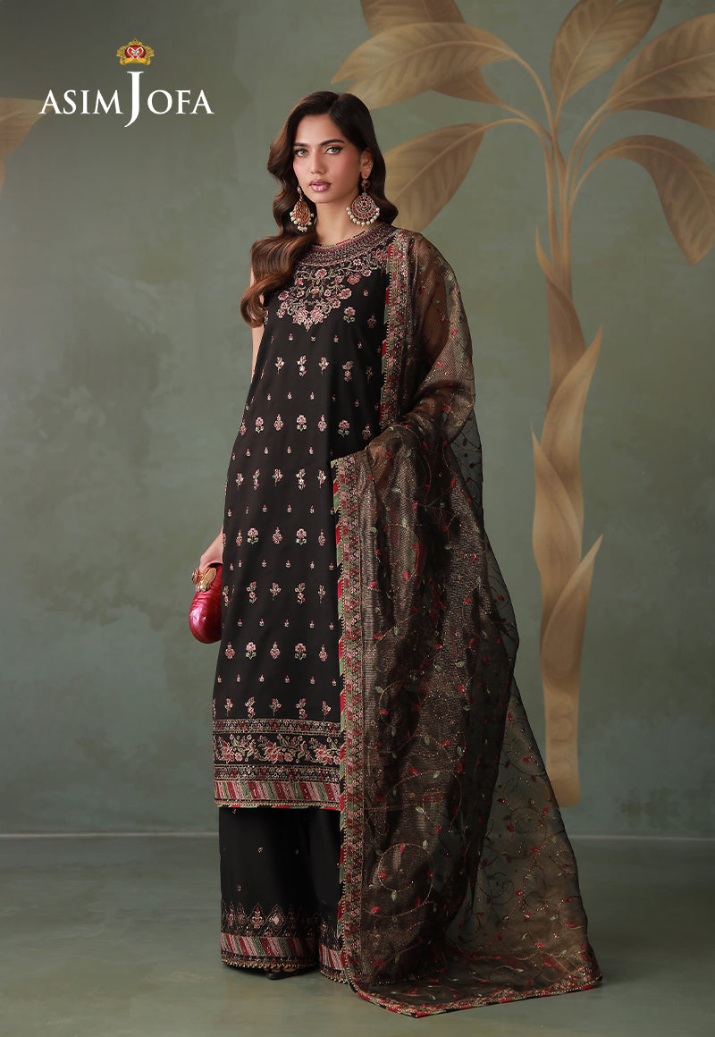 AJULD-05 Embroidered Boski Silk Unstitched 3 Pcs