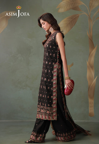 AJULD-05 Embroidered Boski Silk Unstitched 3 Pcs