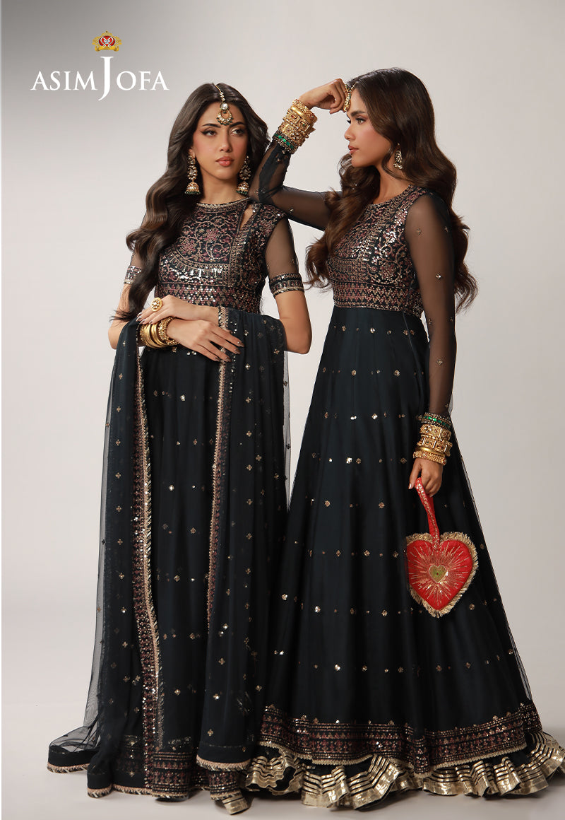AJULO-02 Embroidered Net Unstitched 3 Pcs