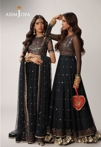 AJULO-02 Embroidered Net Unstitched 3 Pcs