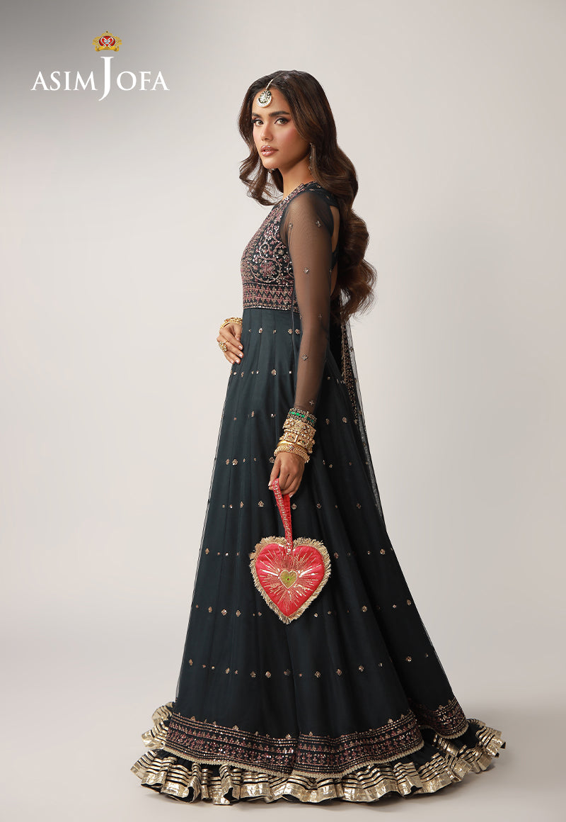 AJULO-02 Embroidered Net Unstitched 3 Pcs