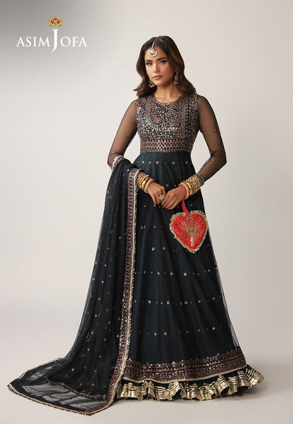 AJULO-02 Embroidered Net Unstitched 3 Pcs