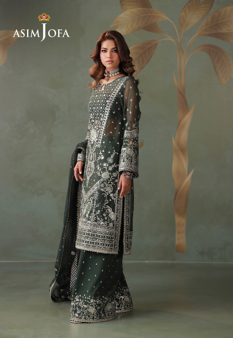 AJULD-11 Embroidered Chiffon Unstitched 3 Pcs