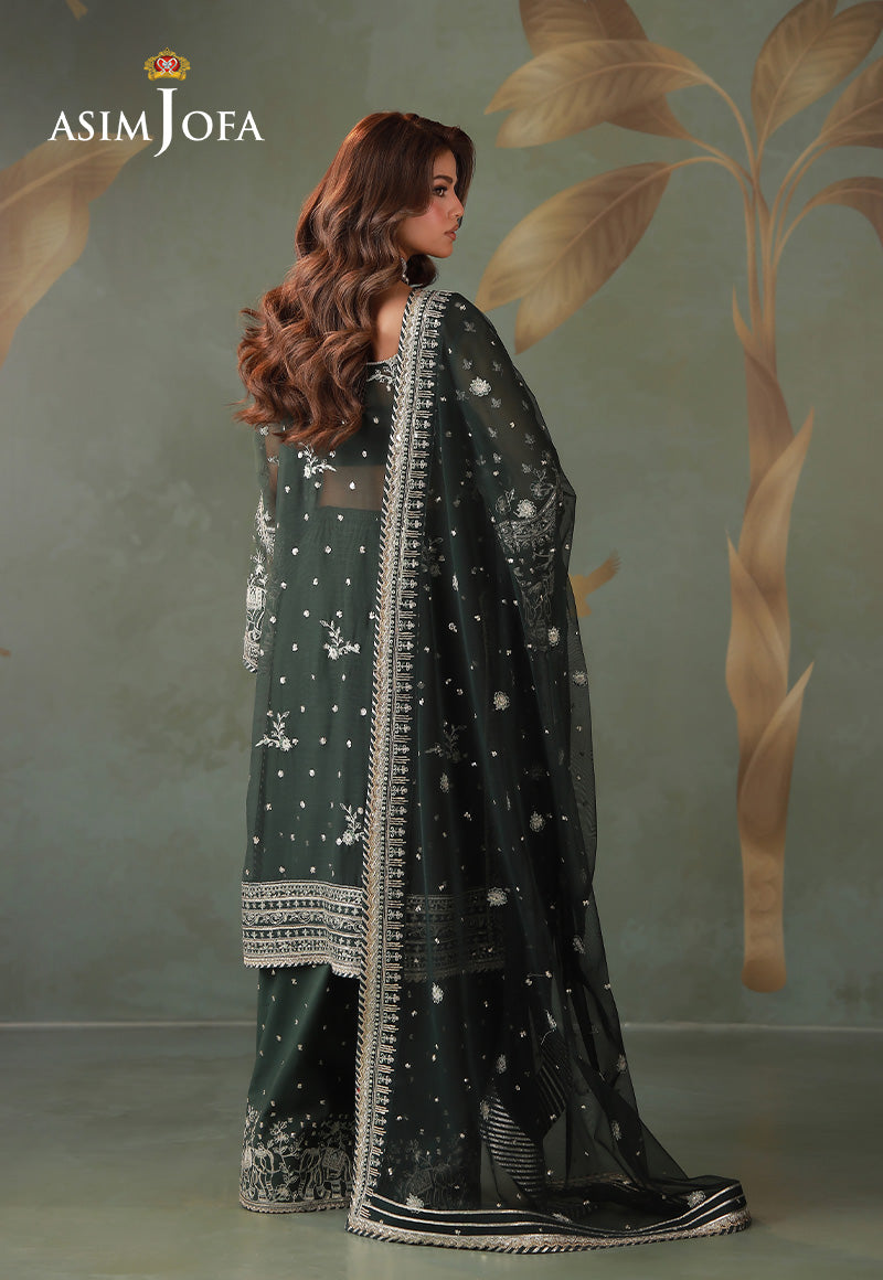 AJULD-11 Embroidered Chiffon Unstitched 3 Pcs
