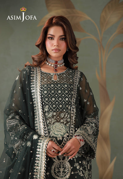 AJULD-11 Embroidered Chiffon Unstitched 3 Pcs