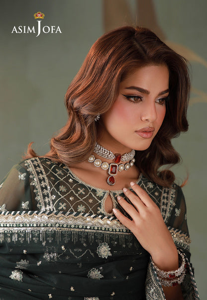 AJULD-11 Embroidered Chiffon Unstitched 3 Pcs
