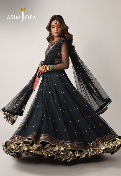 AJULO-02 Embroidered Net Unstitched 3 Pcs