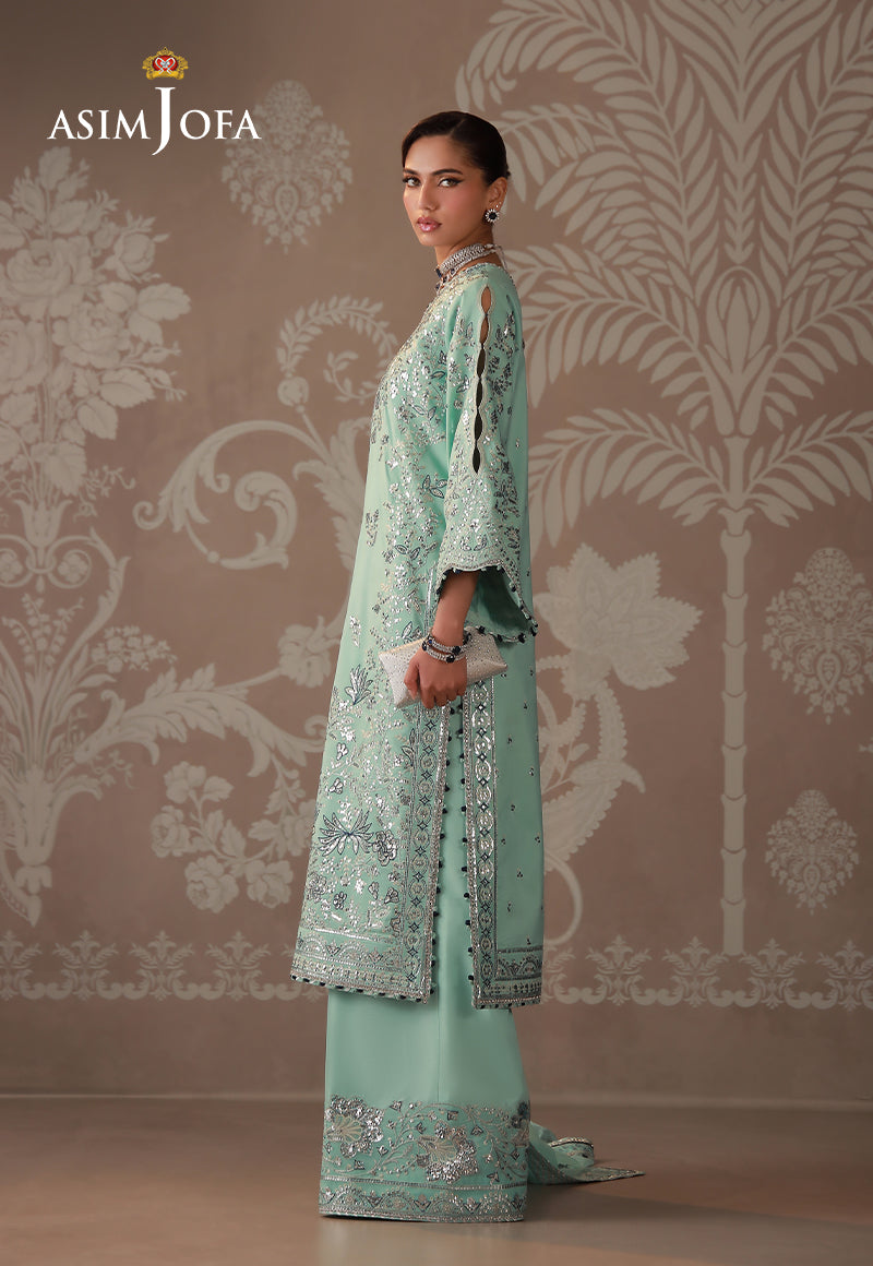 AJULD-09 Embroidered Raw Silk Unstitched 3 Pcs