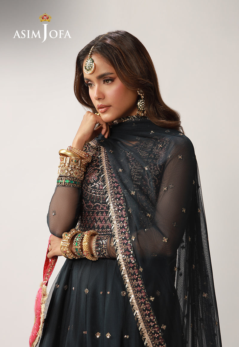 AJULO-02 Embroidered Net Unstitched 3 Pcs