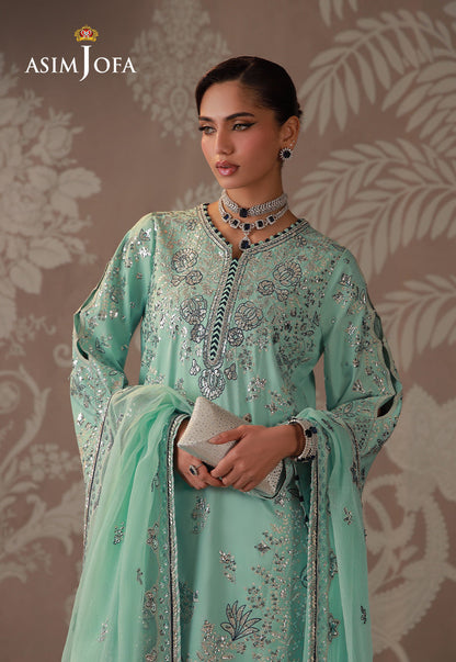 AJULD-09 Embroidered Raw Silk Unstitched 3 Pcs