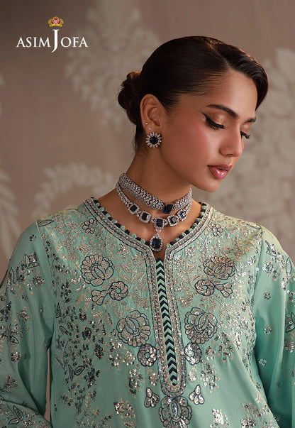 AJULD-09 Embroidered Raw Silk Unstitched 3 Pcs