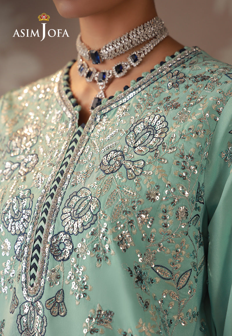AJULD-09 Embroidered Raw Silk Unstitched 3 Pcs