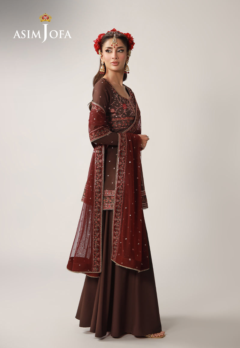 AJULO-07 Embroidered Silk Unstitched 3 Pcs