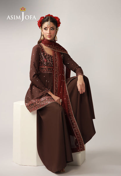 AJULO-07 Embroidered Silk Unstitched 3 Pcs