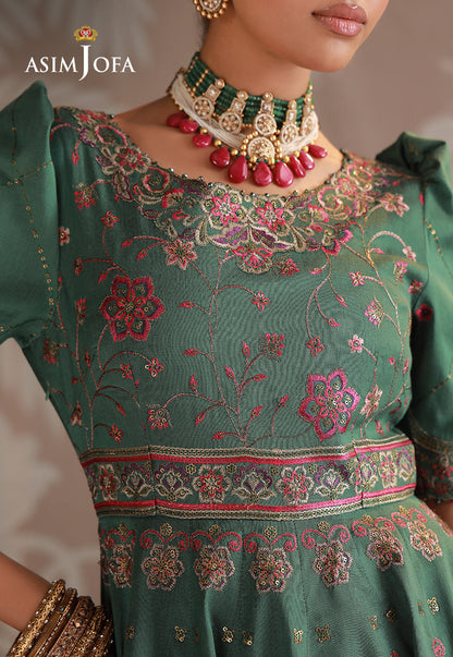 AJULD-03 Embroidered Cotton Silk Unstitched 3 Pcs