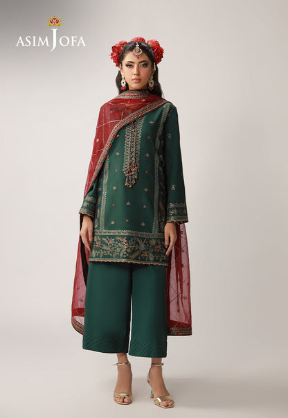 AJULO-12 Embroidered Silk Unstitched 3 Pcs