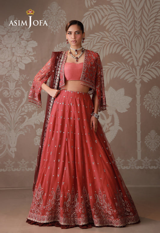 AJULD-04 Embroidered Poly Net Unstitched 3 Pcs