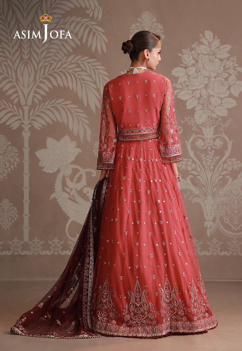 AJULD-04 Embroidered Poly Net Unstitched 3 Pcs