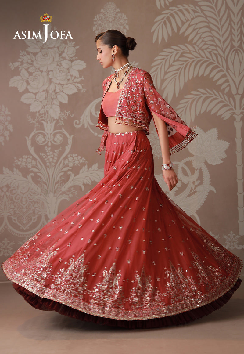 AJULD-04 Embroidered Poly Net Unstitched 3 Pcs
