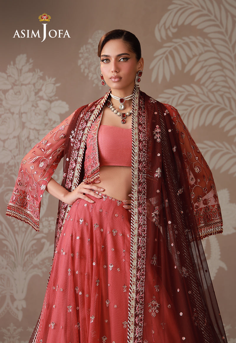 AJULD-04 Embroidered Poly Net Unstitched 3 Pcs