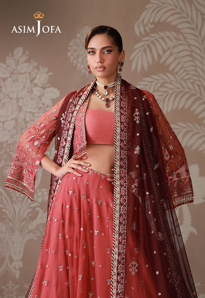 AJULD-04 Embroidered Poly Net Unstitched 3 Pcs