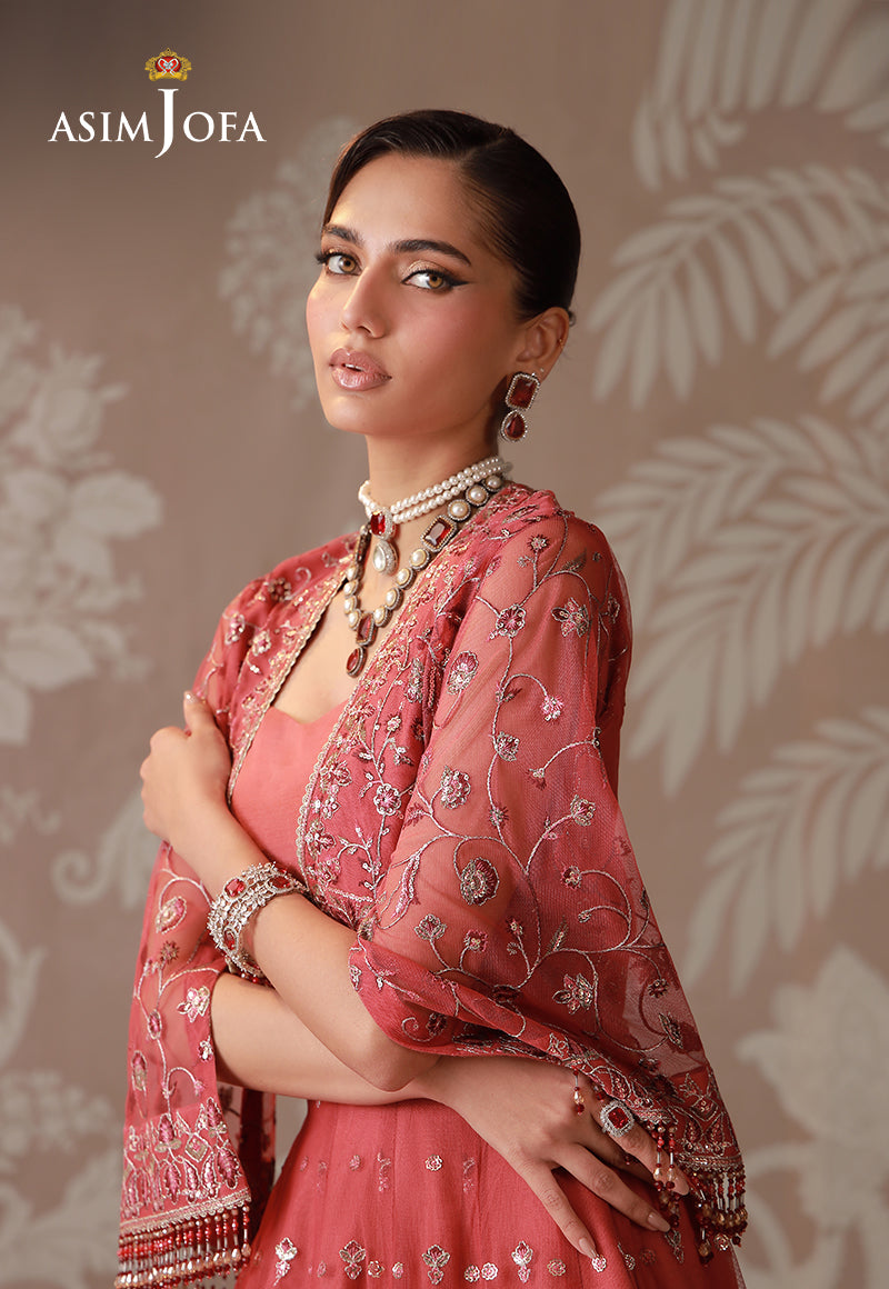 AJULD-04 Embroidered Poly Net Unstitched 3 Pcs