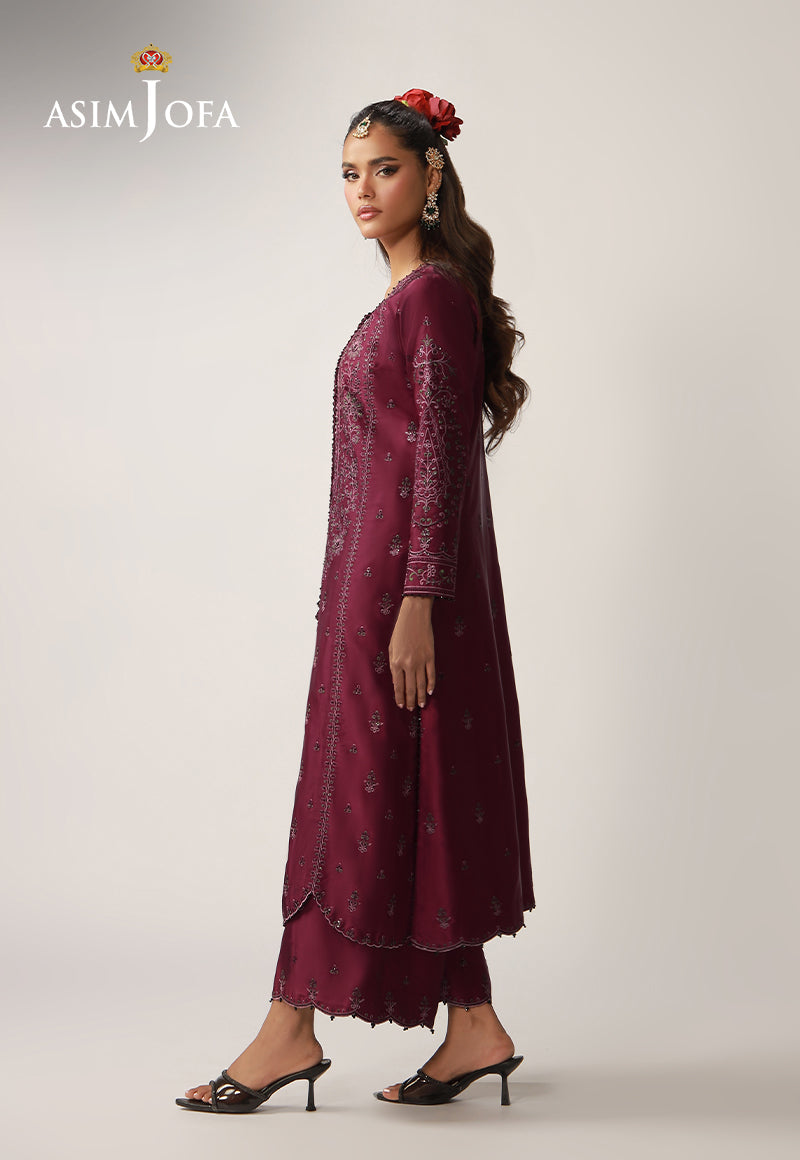 AJULO-03 Embroidered Charmeuse Silk Unstitched 2 Pcs