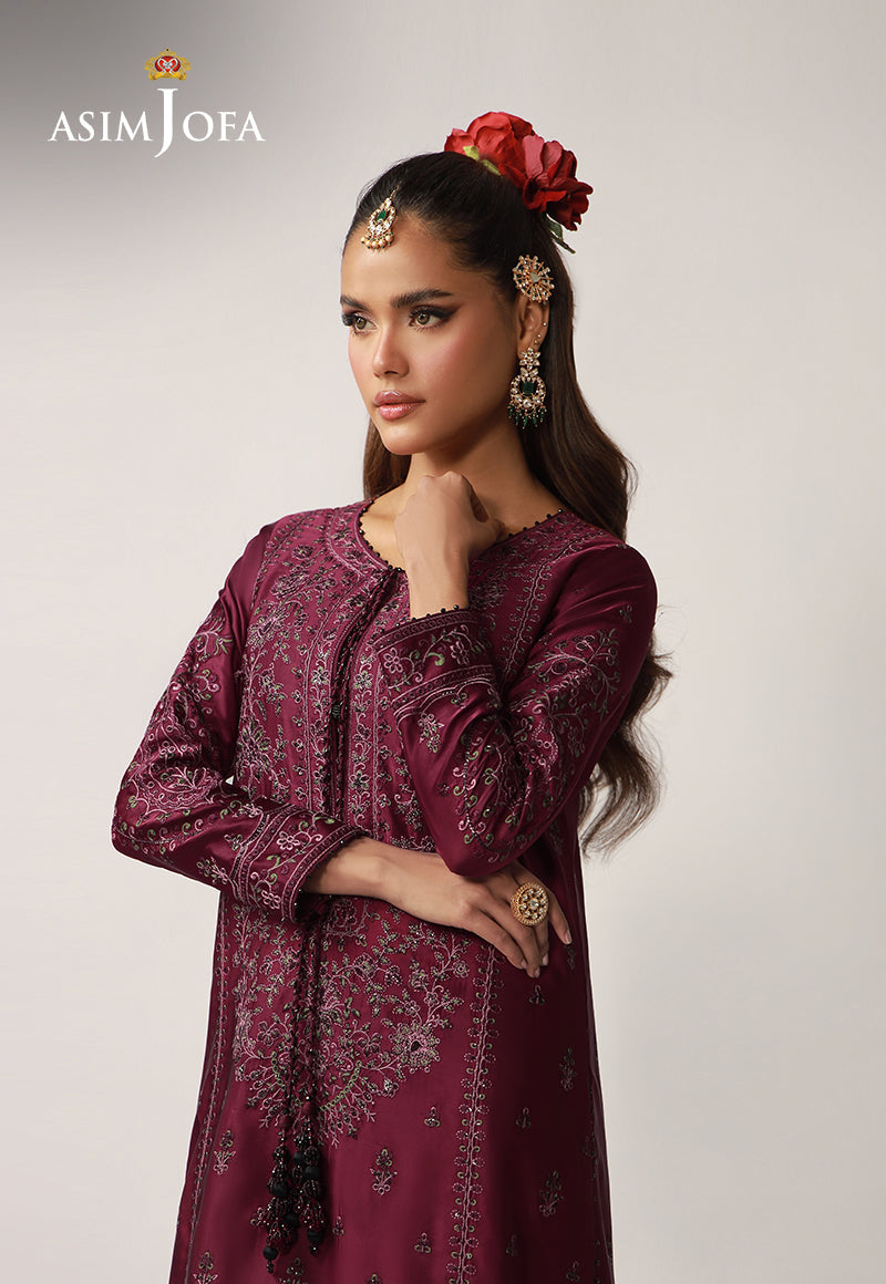 AJULO-03 Embroidered Charmeuse Silk Unstitched 2 Pcs