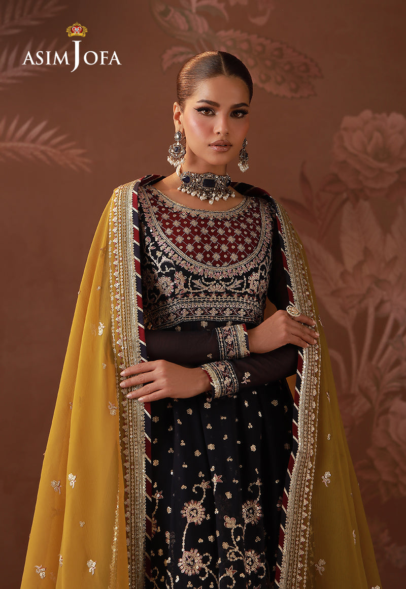 AJULD-01 Embroidered Chiffon Unstitched 3 Pcs