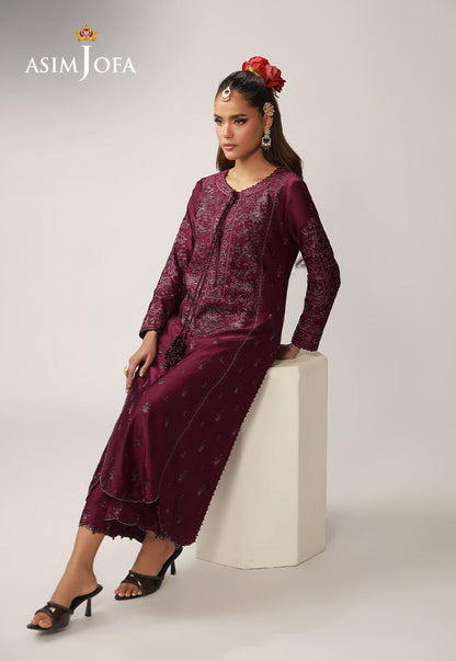 AJULO-03 Embroidered Charmeuse Silk Unstitched 2 Pcs