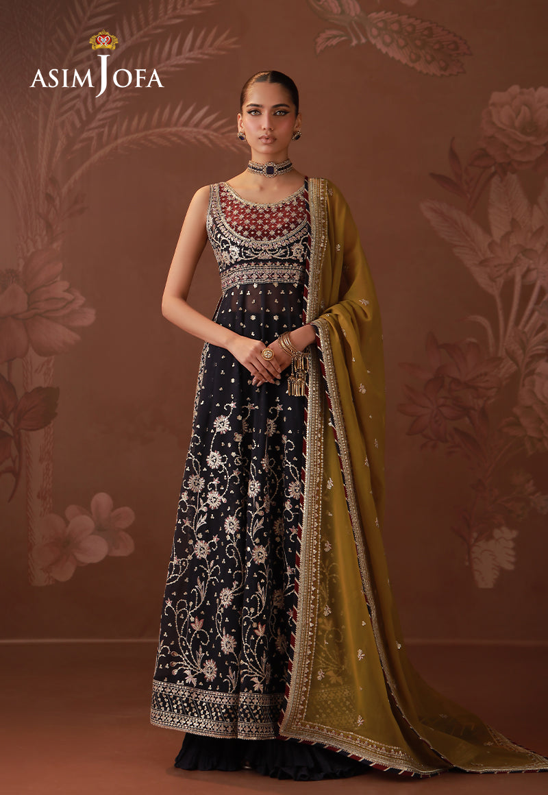 AJULD-01 Embroidered Chiffon Unstitched 3 Pcs