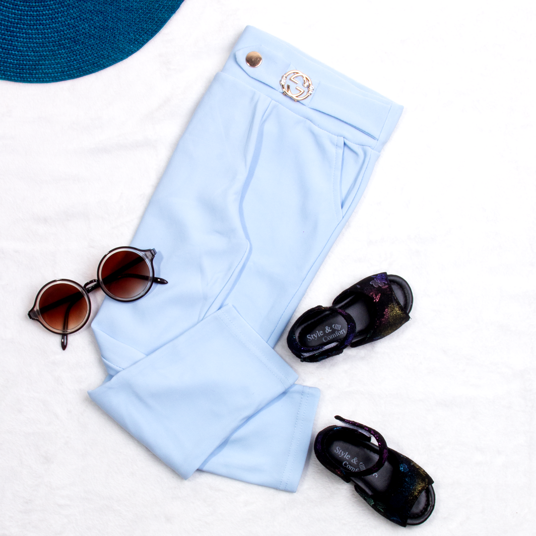 Girl Ice Blue Fancy Clip Pant